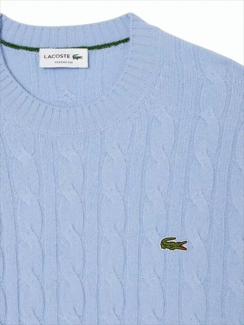 Lacoste Crew-Neck Braided Sweater