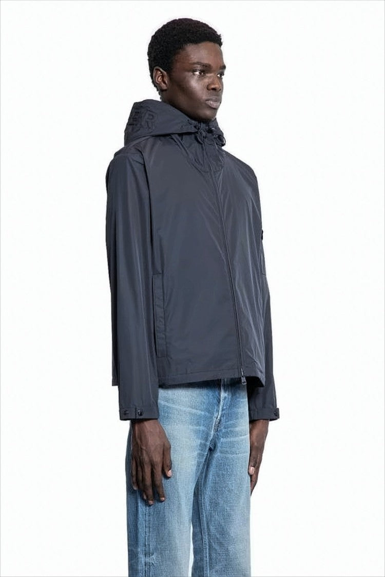 Moncler Lightweight Black Jacket With Adjustable Hood