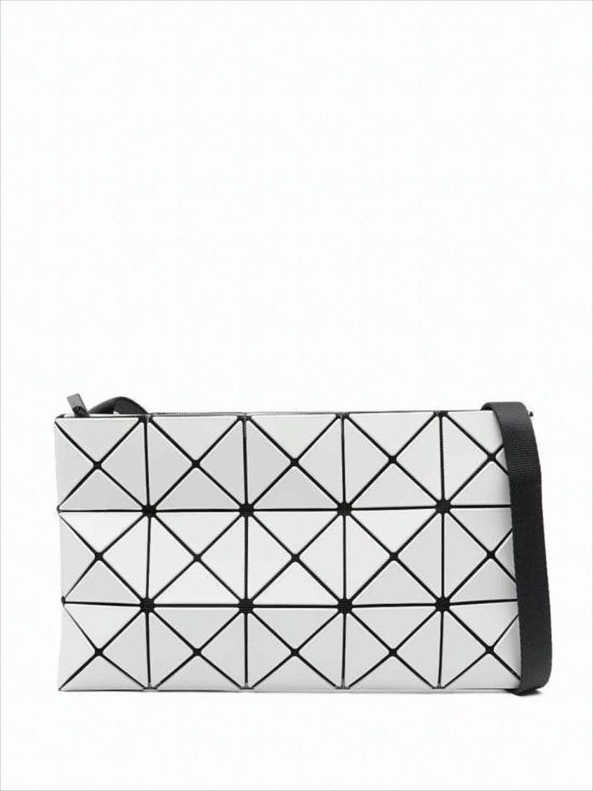 Baobao Geometric White Pvc Shoulder Bag With Adjustable Strap