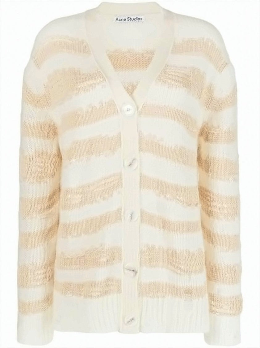 Acne Studios Soft Knit Cardigan With V-Neck And Relaxed Fit