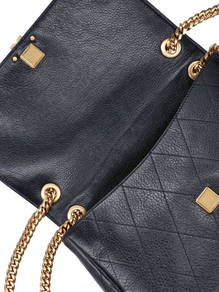 Tory Burch Black Quilted Leather Charlie Shoulder Bag