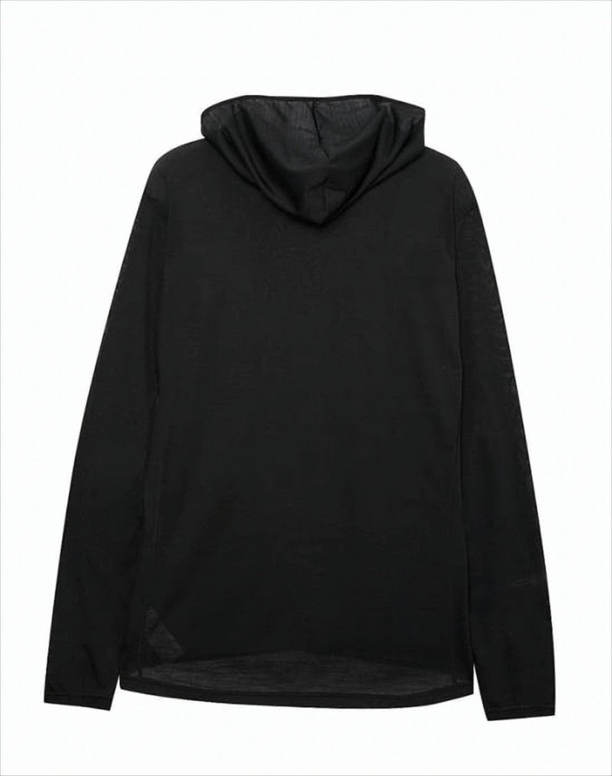 Teton Bros Black Knit Hoodie With Front Kangaroo Pocket