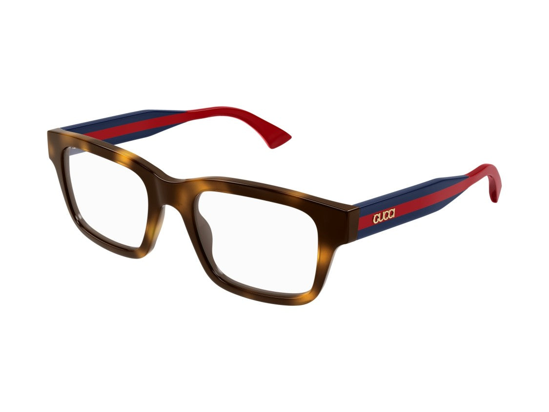Gucci Gg1865o Striped Tortoiseshell Acetate Square Eyeglasses