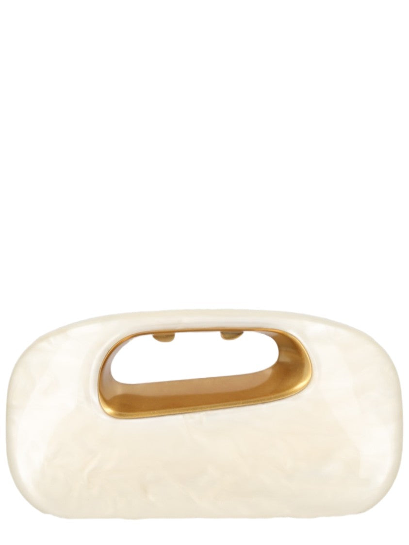 Cult Gaia Glossy Acrylic Handbag With Brass-Plated Handle