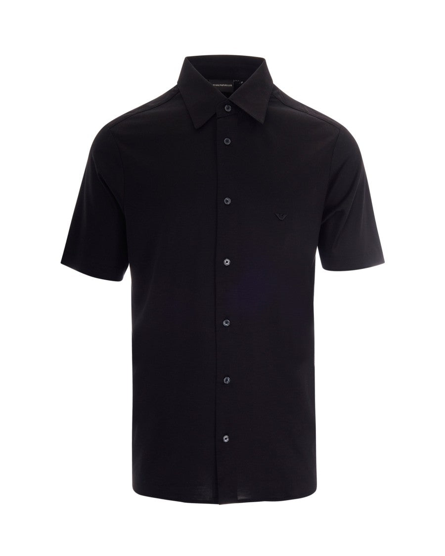 Emporio Armani Slim Fit Short-Sleeve Shirt With Classic Collar And Minimal Design