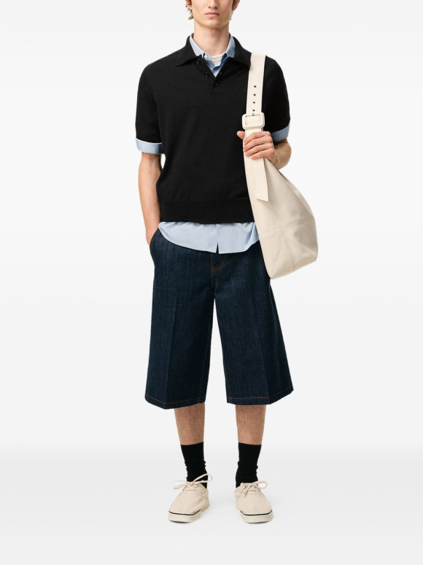 Ami Paris Black Short Sleeve Chest Embroidery Polo