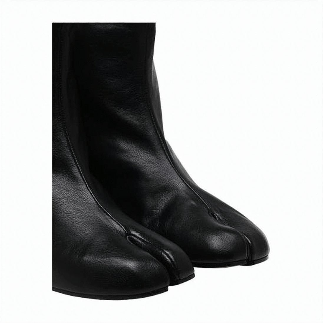Maison Margiela Split-Toe Black Ankle Boots With Smooth Leather Finish