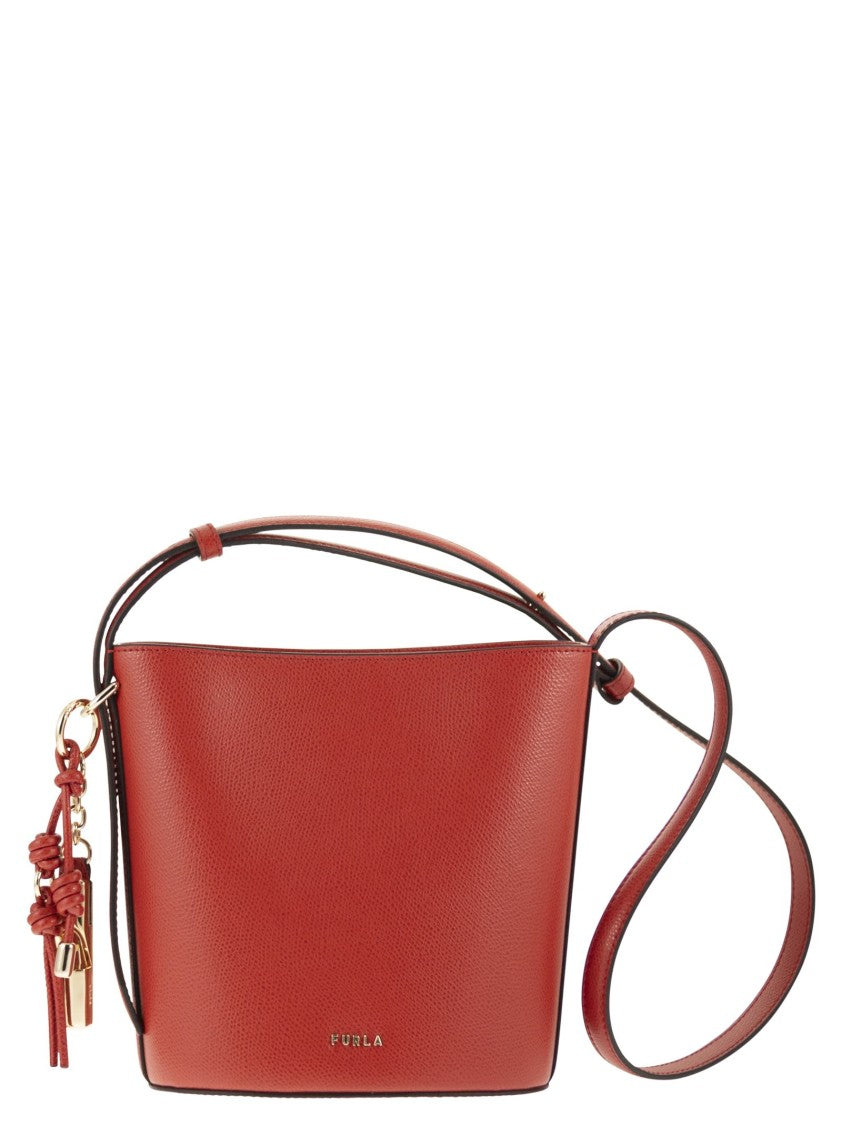 Furla Mini Bucket Bag With Printed Leather Finish