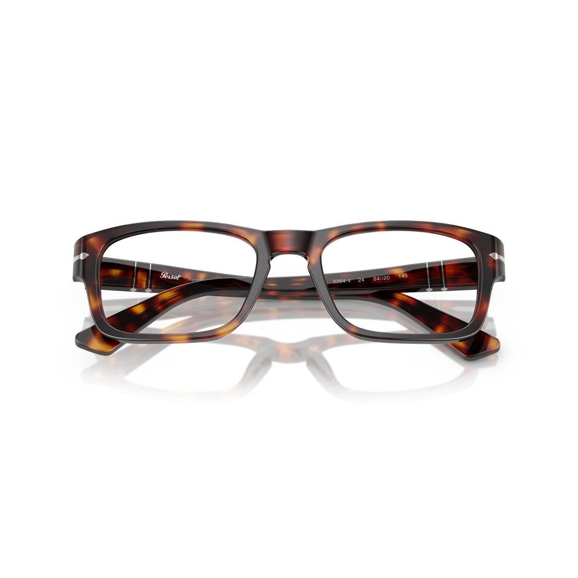 Persol 0Po3364v Rectangular Acetate Eyeglasses With Tortoiseshell Pattern