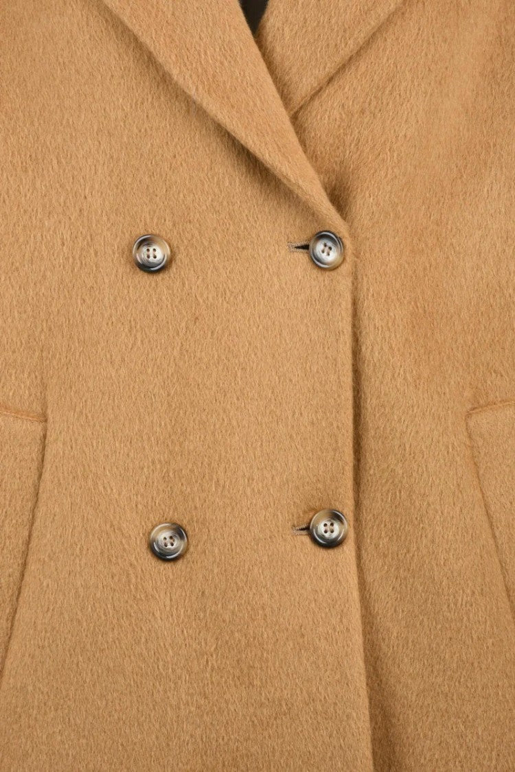 Oliver Horigamy Double-Breasted Coat - Beige