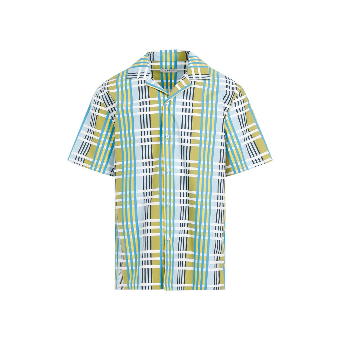 Lanvin Green Cotton Printed Bowling Shirt