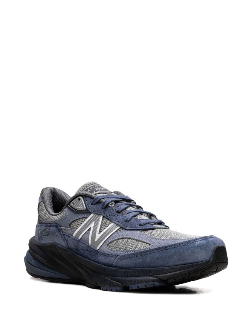 New Balance Blue Suede And Mesh Paneling Sneakers