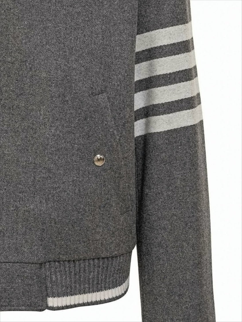 Thom Browne Classic Bomber Jacket With Ribbed Collar And Cuffs