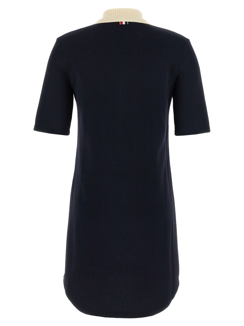 Thom Browne Short Sleeve Cotton Polo Mini Dress