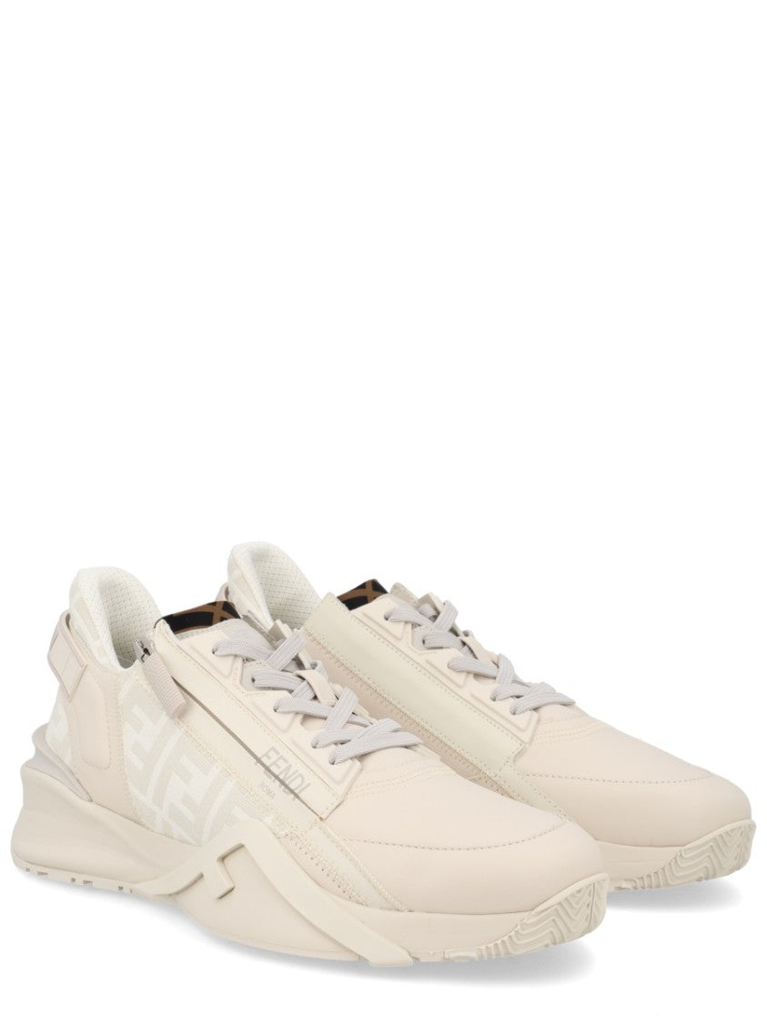 Fendi Fendi Flow Light Beige Leather Sneakers