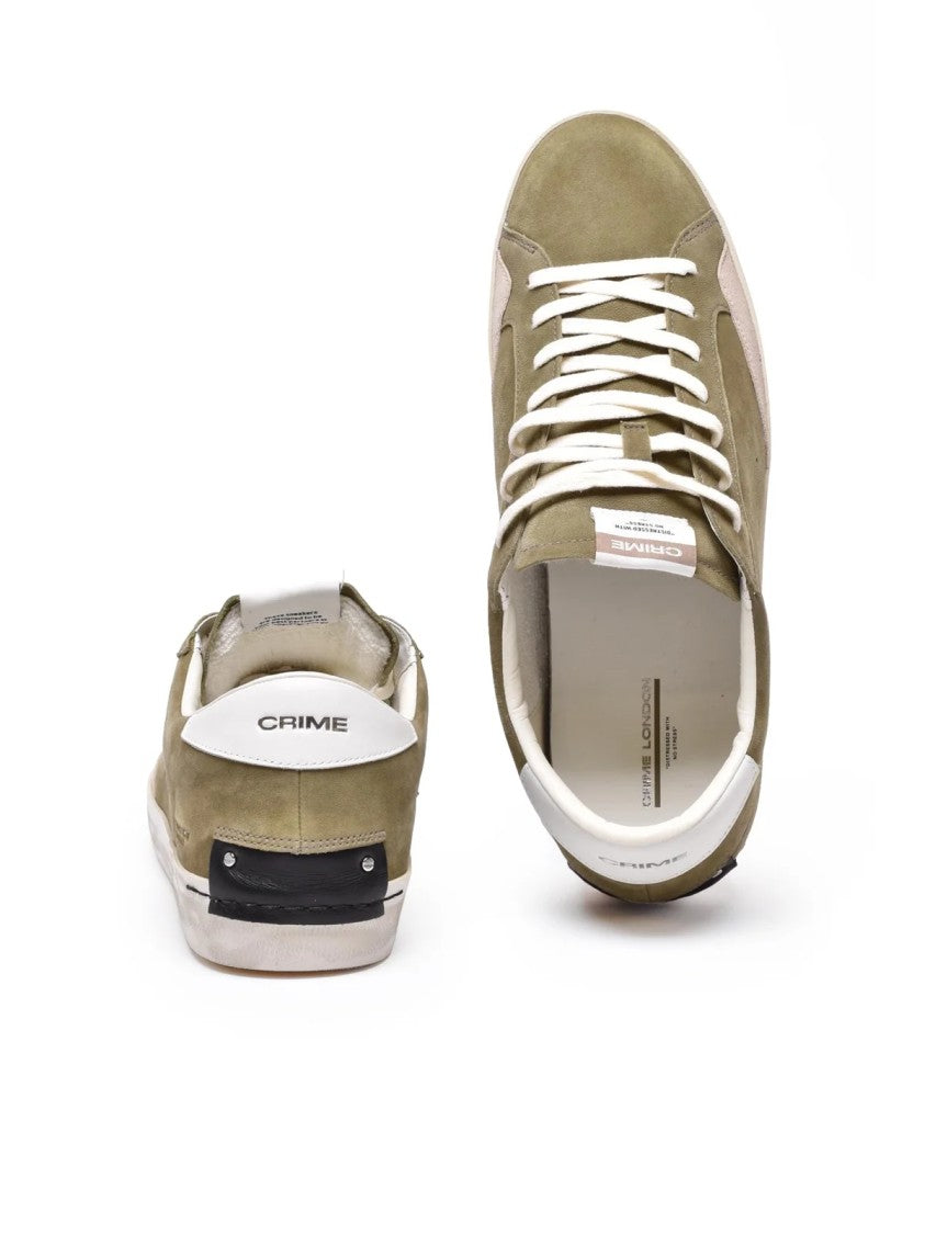 Crime London Turquoise Suede Low-Top Sneakers