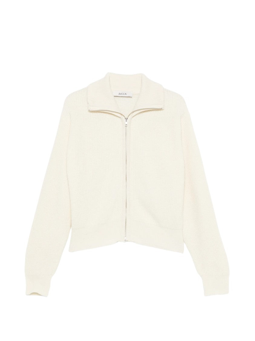 Jucca Ribbed-Knit Zip-Through Knit