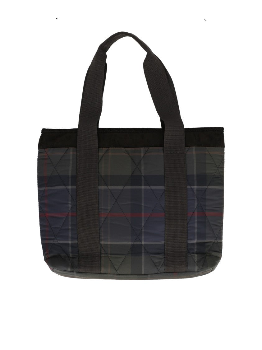 Barbour Tote Bag With Classic Tartan Pattern And Quilted Texture