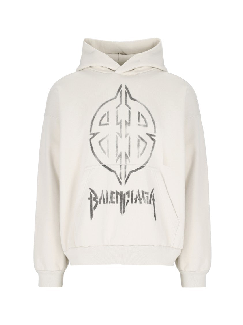 Balenciaga "Metal Bb Stencil" Logo Hoodie – Cream