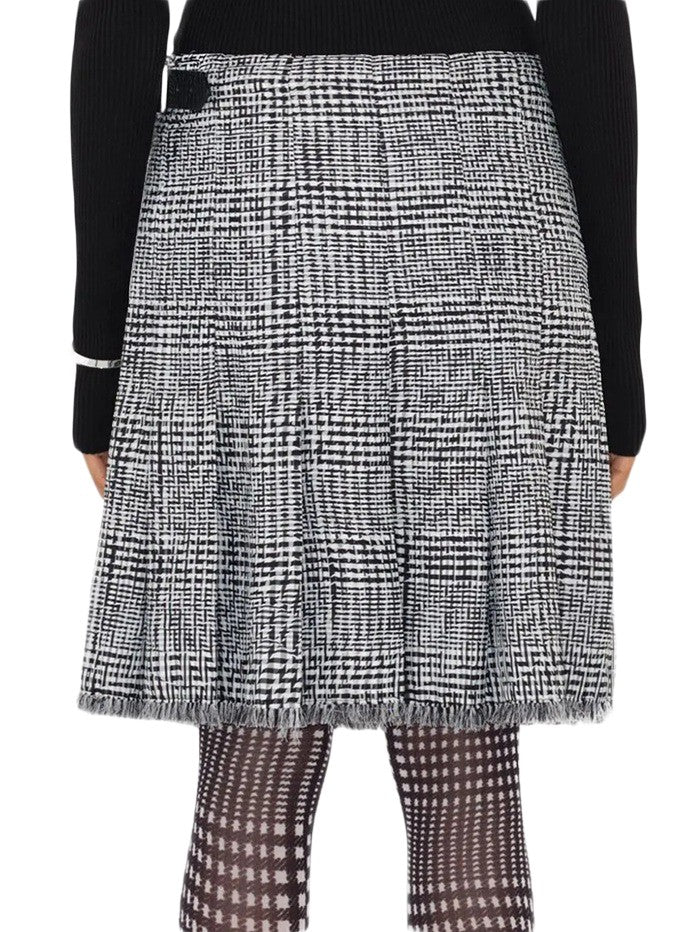 Burberry Textured Above-The-Knee Skirt With Structured Silhouette