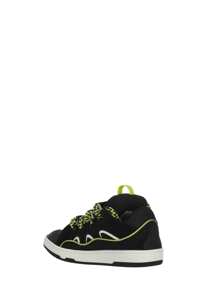 Lanvin Black Curb Leather Sneakers