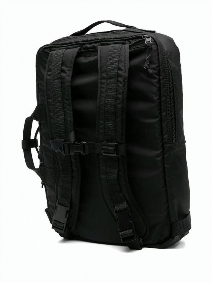 Porter Rectangular Black Nylon Backpack With Quilted Interior