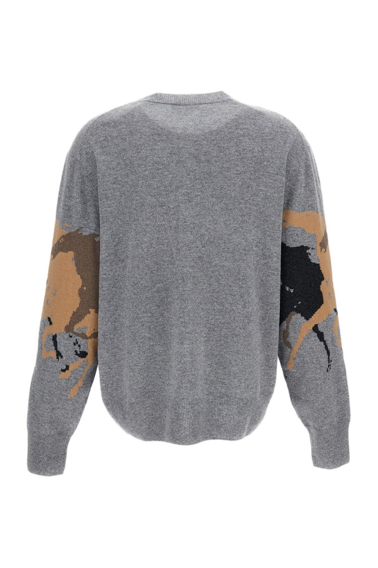 Stella Mccartney Fine Wool Racing Horses Intarsia Jumper