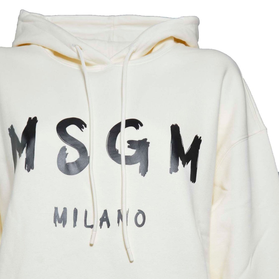 Msgm Cream Cotton Hoodie