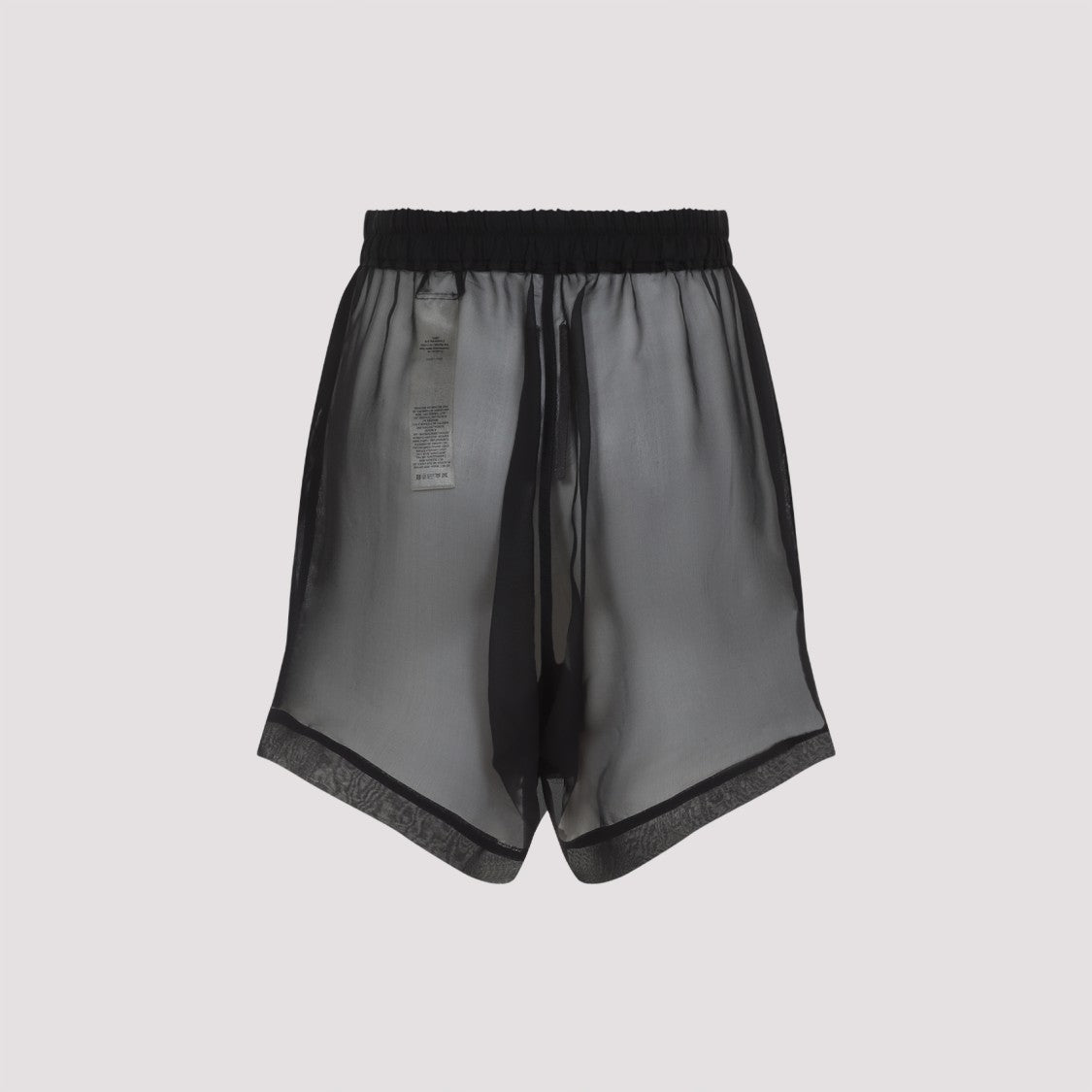 Rick Owens Black Silk Shorts