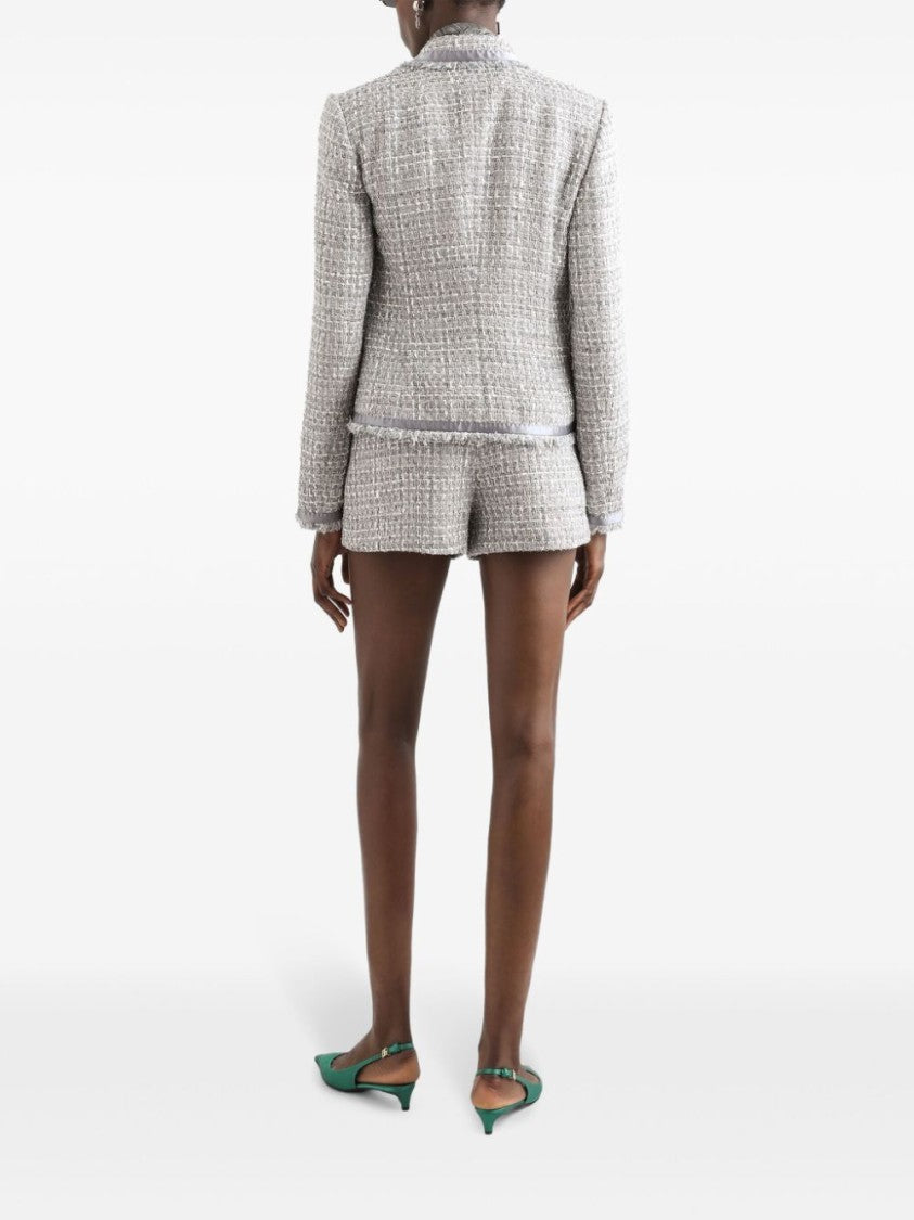 Dolce & Gabbana Textured Fabric Tailored Jacket With Notched Lapel