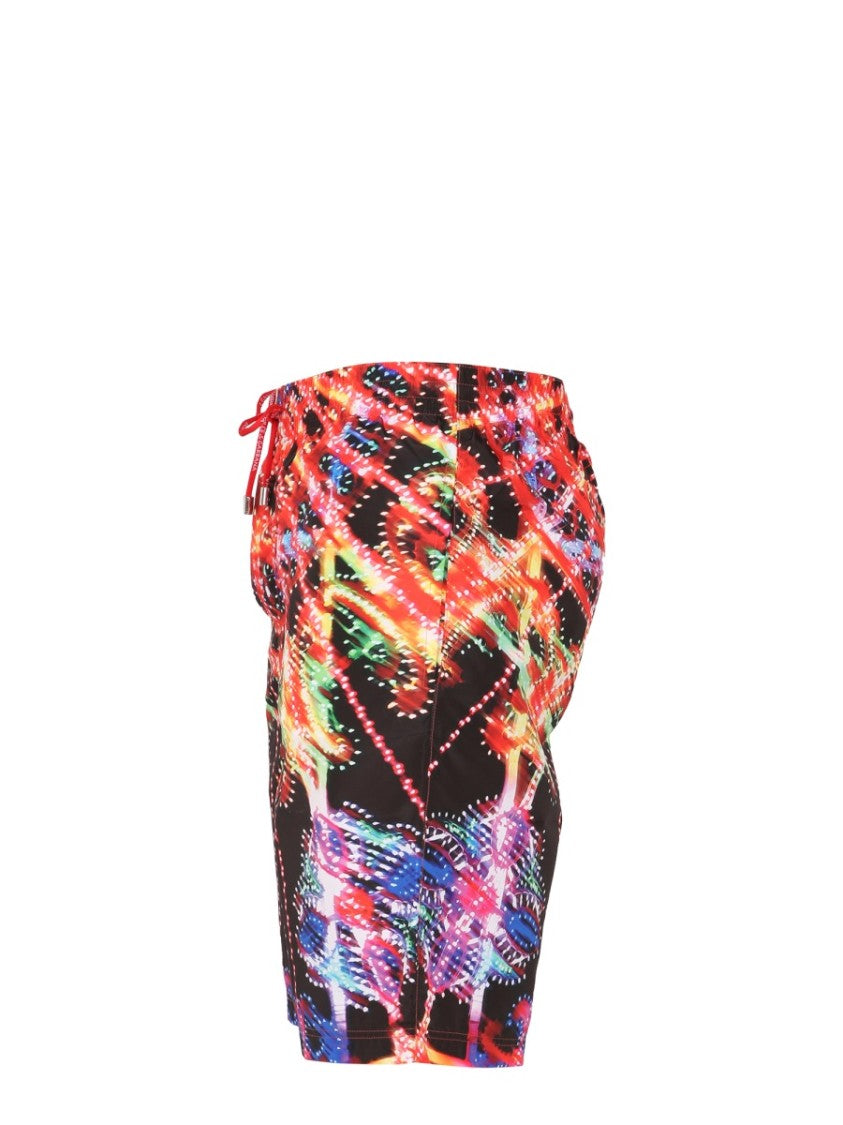 Dolce & Gabbana Long Swim Shorts With Abstract Pattern