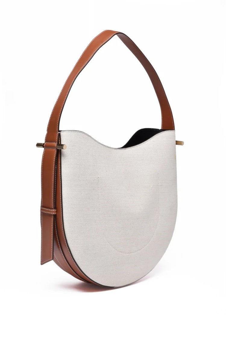 Victoria Beckham Shoulder Bag Mixed Fibers Leather - Beige/Brown