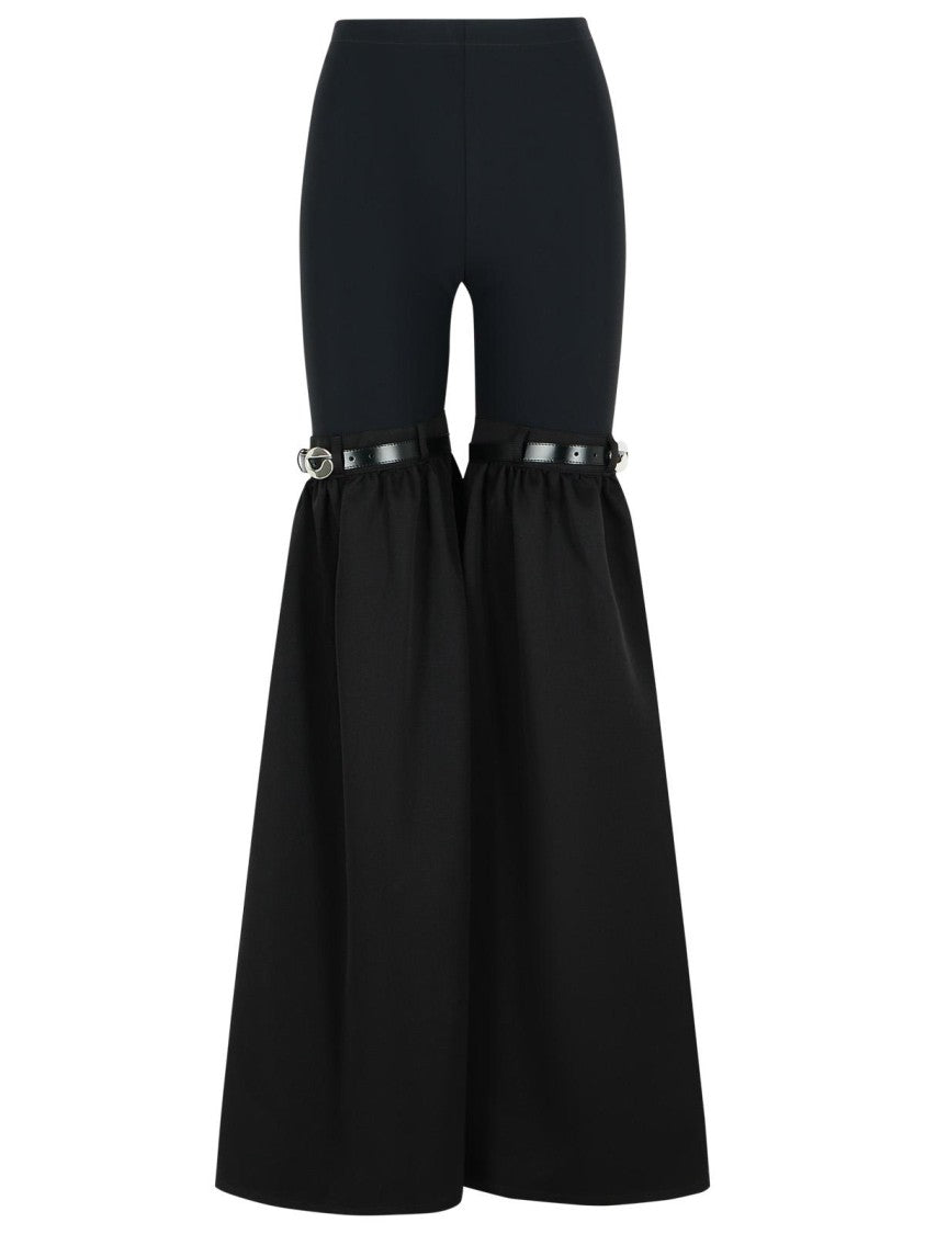 Coperni Flare' Black Polyamide Blend Pants