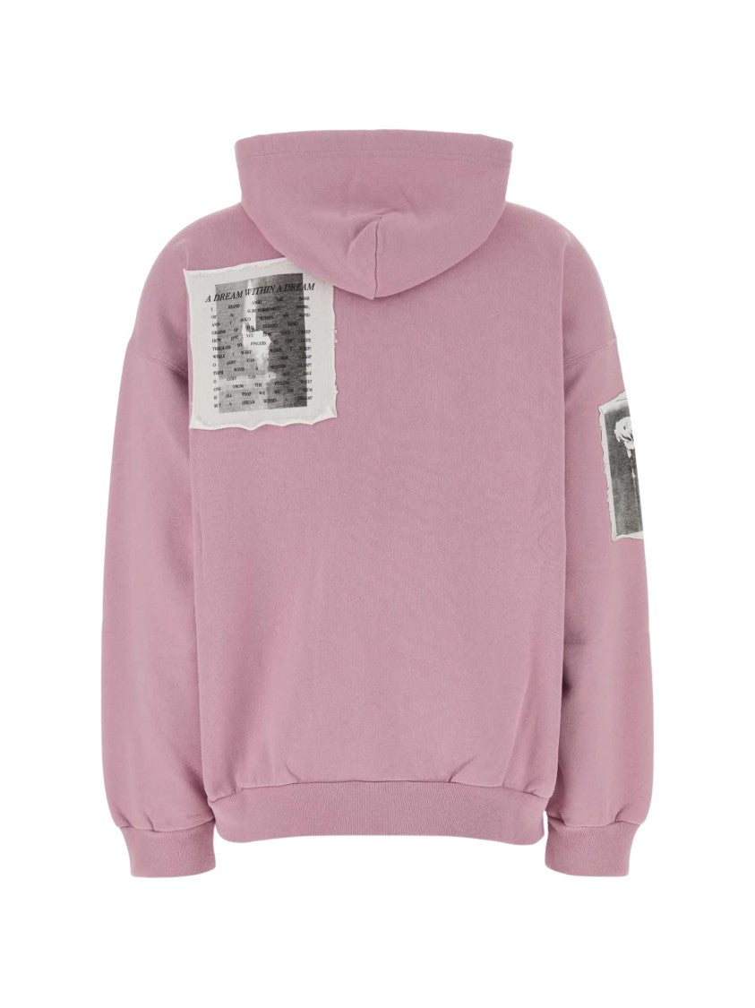 Balenciaga Muted Mauve Zip-Up Hoodie With Graphic Patches