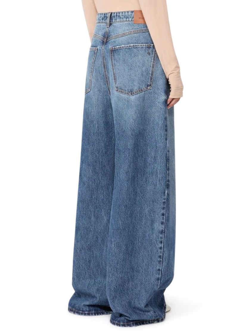 Max Mara Wide-Leg Denim Pants With High Waist