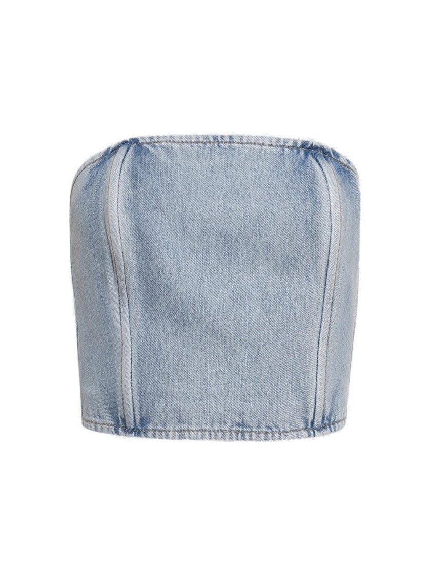 Wardrobe.Nyc Denim Tube Top Blue