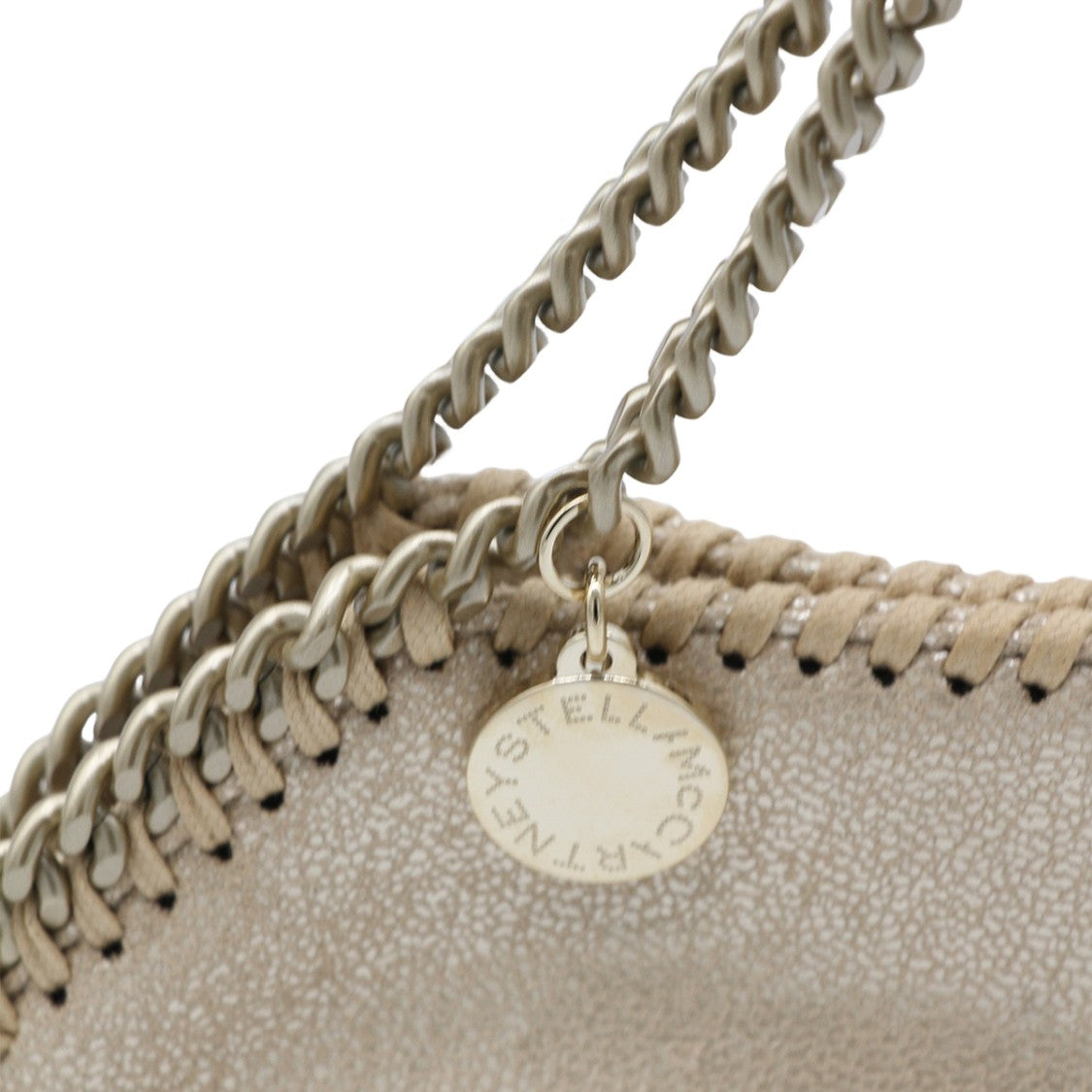 Stella Mccartney Medium Textured Handbag With Chain Trim