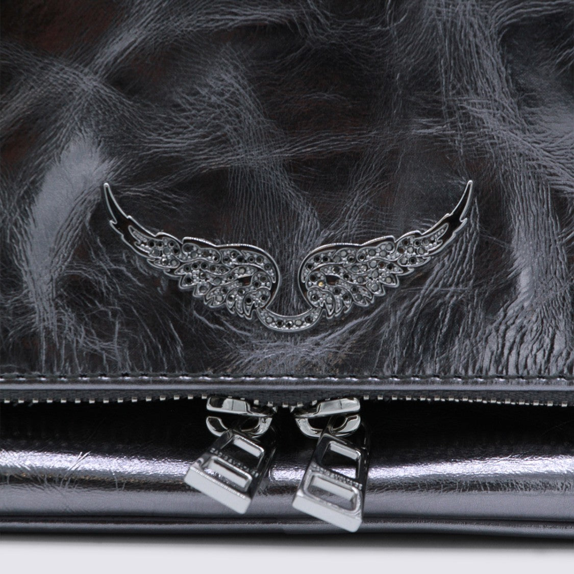Zadig & Voltaire Silver Leather Rock Vintage Metal Shoulder Bag