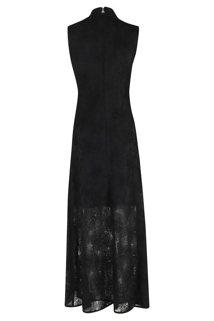 Rotate Flower Mesh Maxi Dress