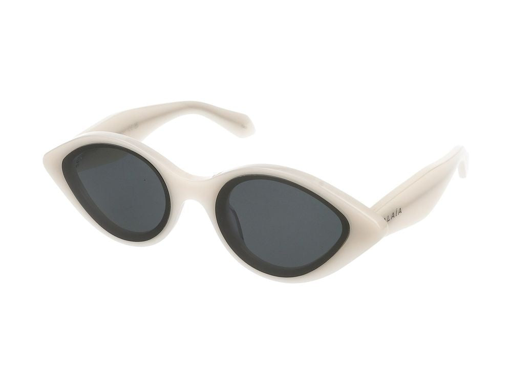 Azzedine Alaïa White Glossy Acetate Oversized Cat-Eye Sunglasses