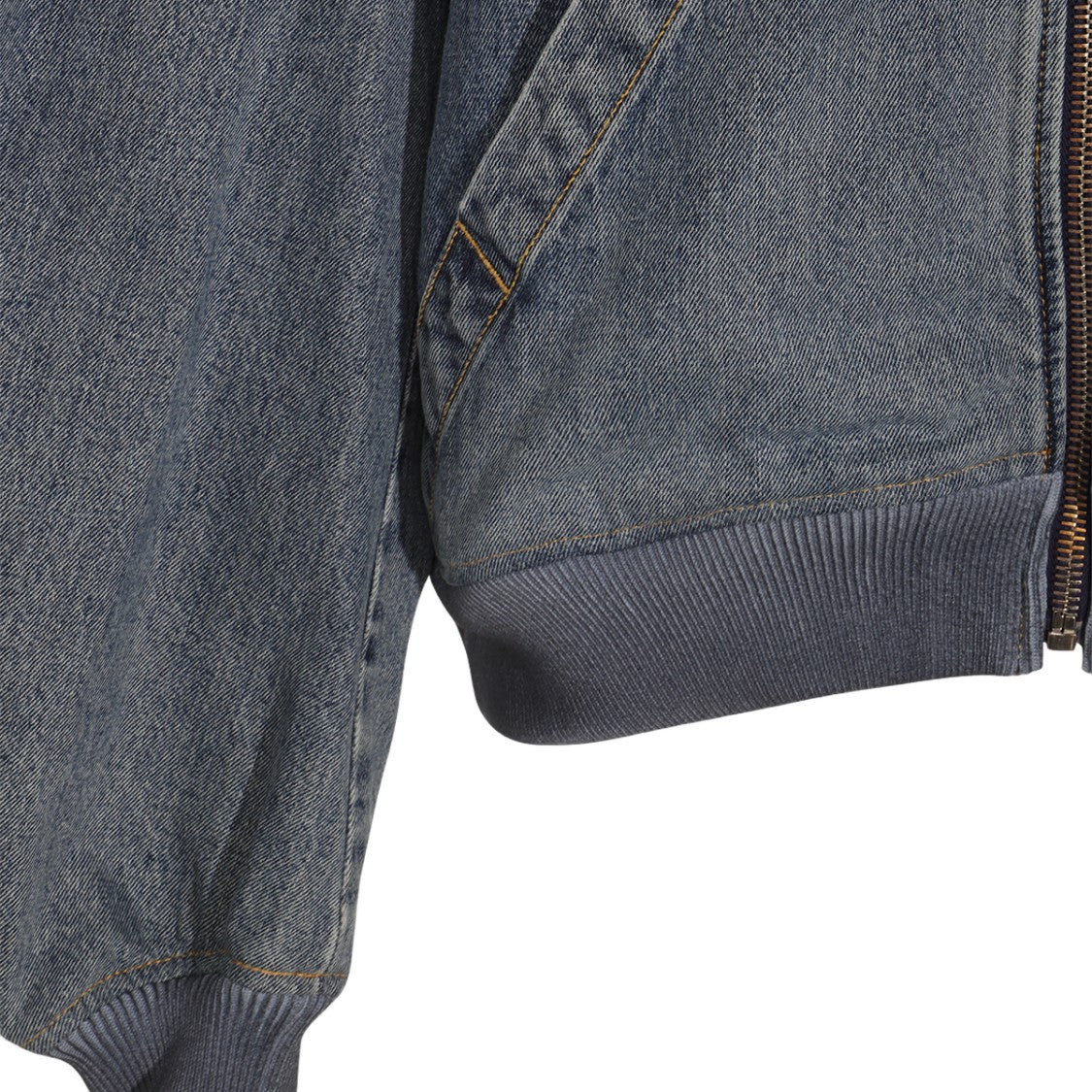 The Attico Patchwork Denim Jacket With Hood