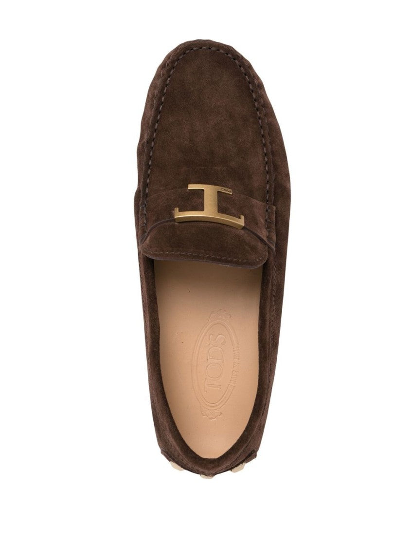 Tod's Brown Calf Suede Loafers