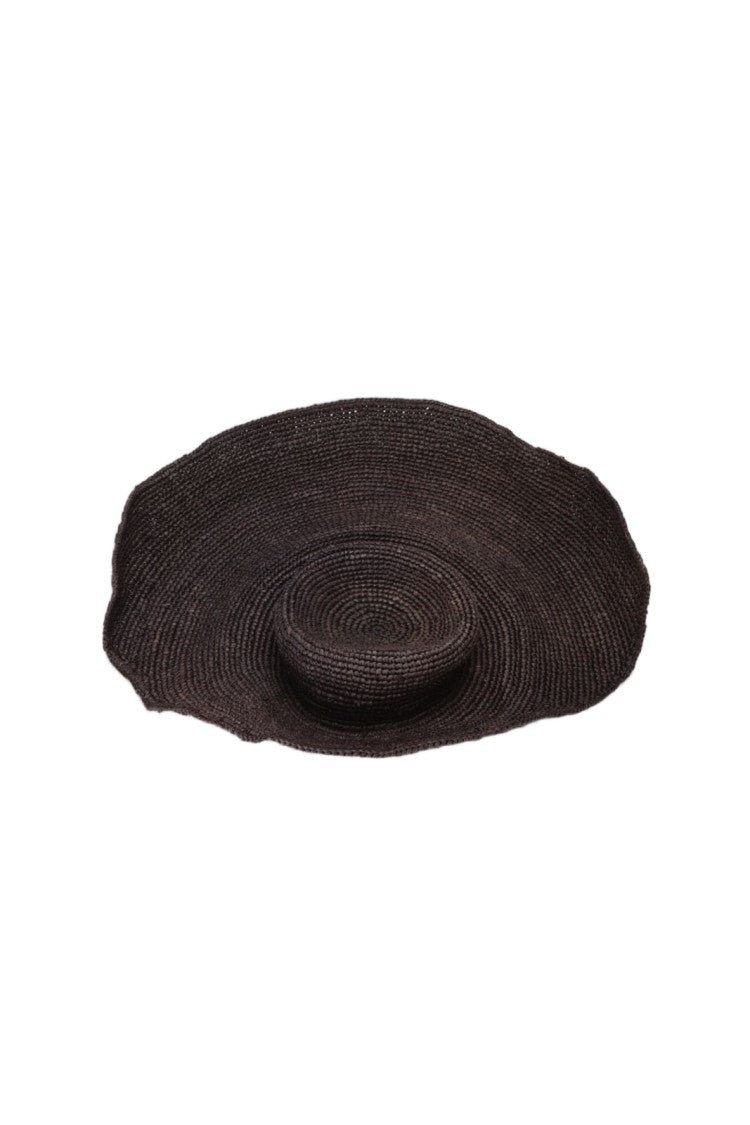 Made For A Woman Woven Wide-Brimmed Chapeau Hat With Flat Crown