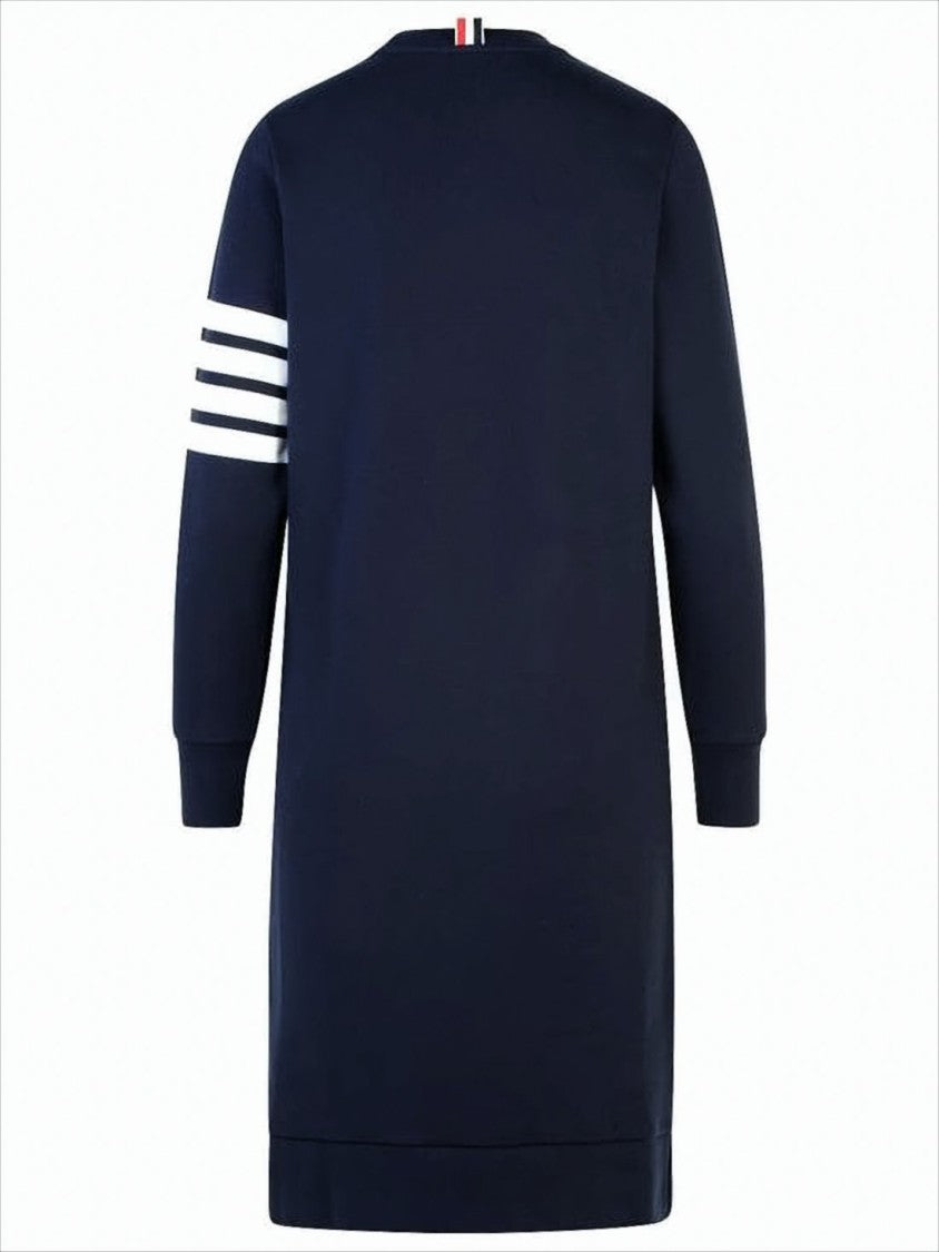 Thom Browne Navy Cotton Midi Dress