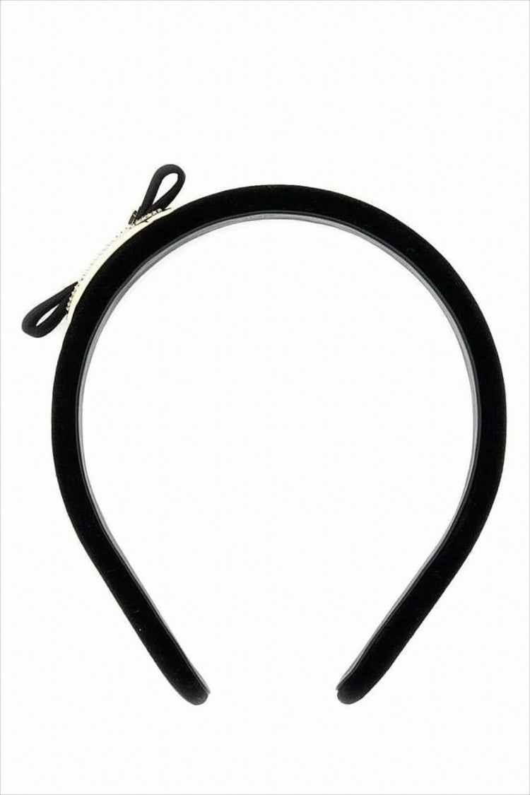 Salvatore Ferragamo Black Fabric Headband With Decorative Bow