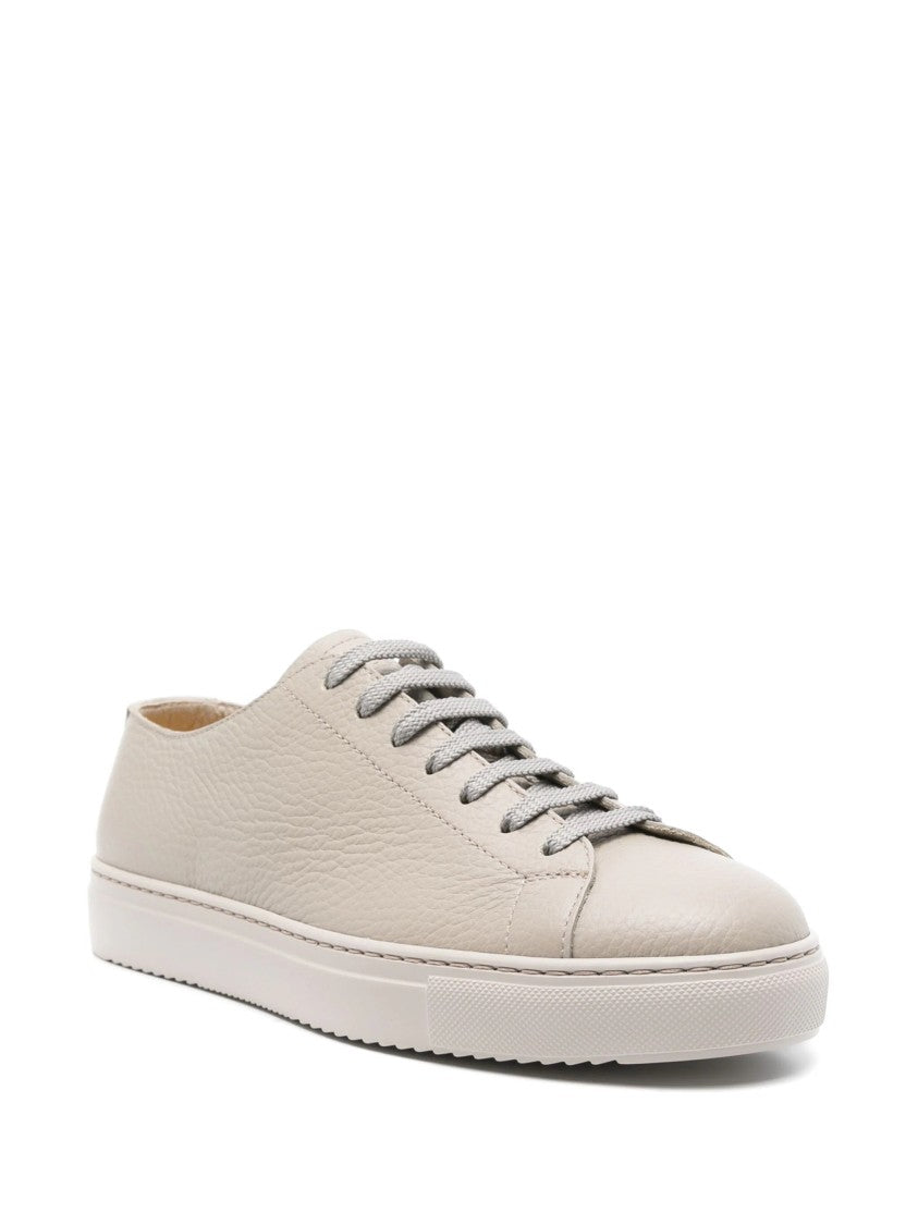 Doucal's Textured Leather Trainers