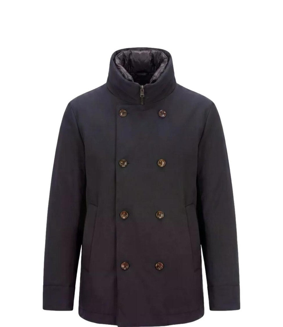 Montecore Double-Breasted High Stand Collar Inner Zip Coat