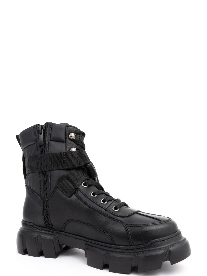 Sergio Moretti Chunky Sole Ankle Boots With Lace-Up Detail