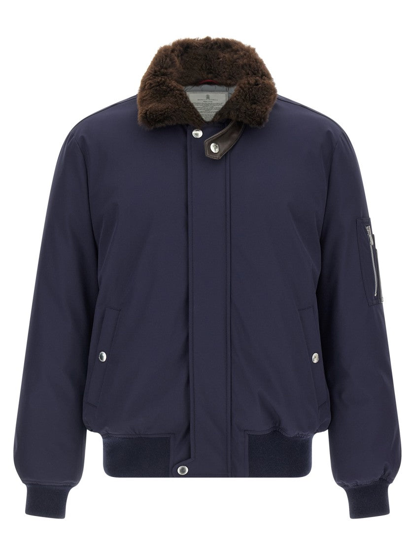 Brunello Cucinelli Water Repellent Nylon Bomber Jacket