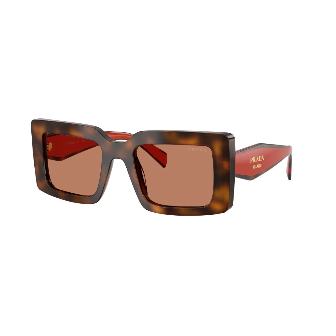 Prada 0Pr D01s Bold Rectangular Tortoiseshell Acetate Sunglasses